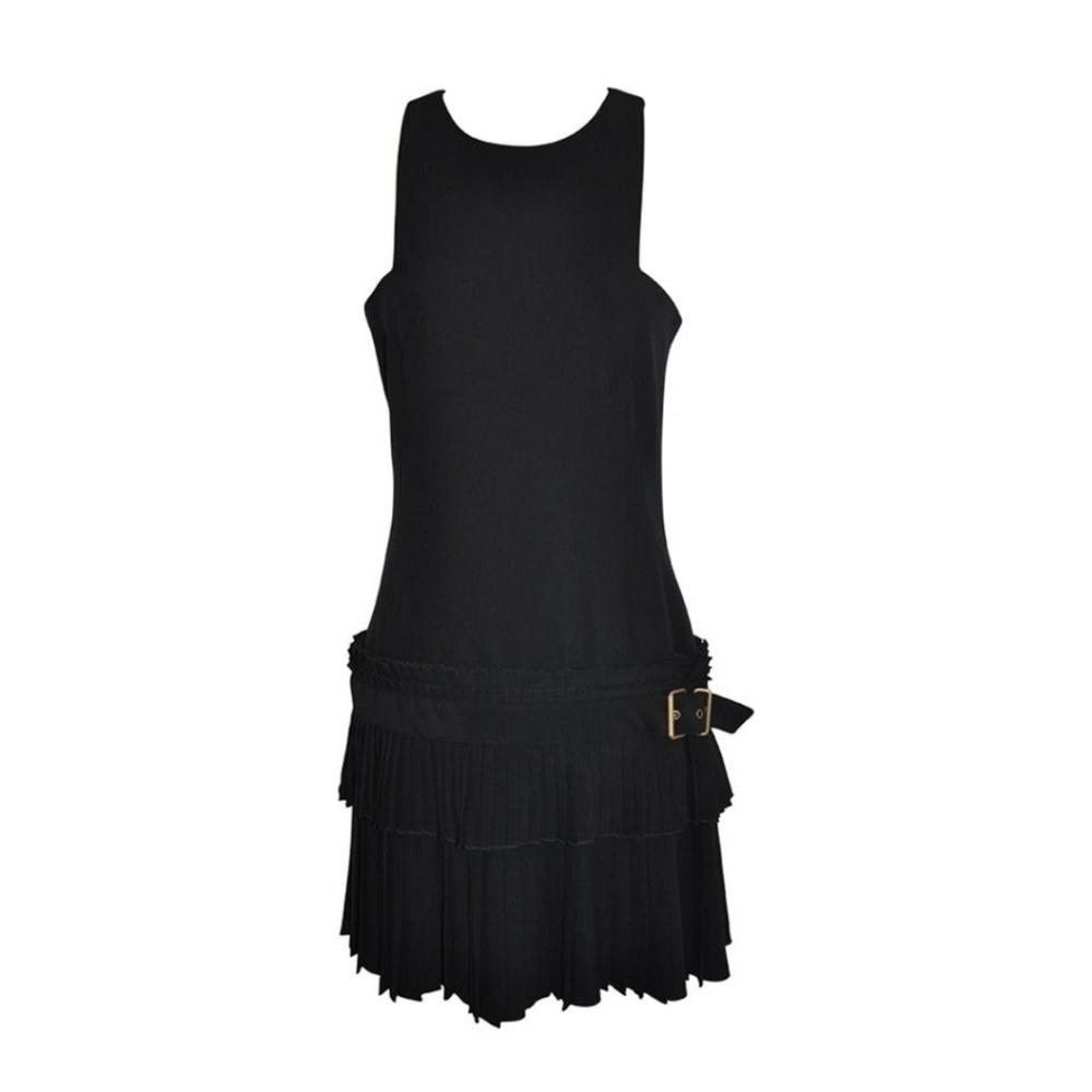 Alexander McQueen Fully Lined Black Two-Tiered Cut-Out Dress Size 40